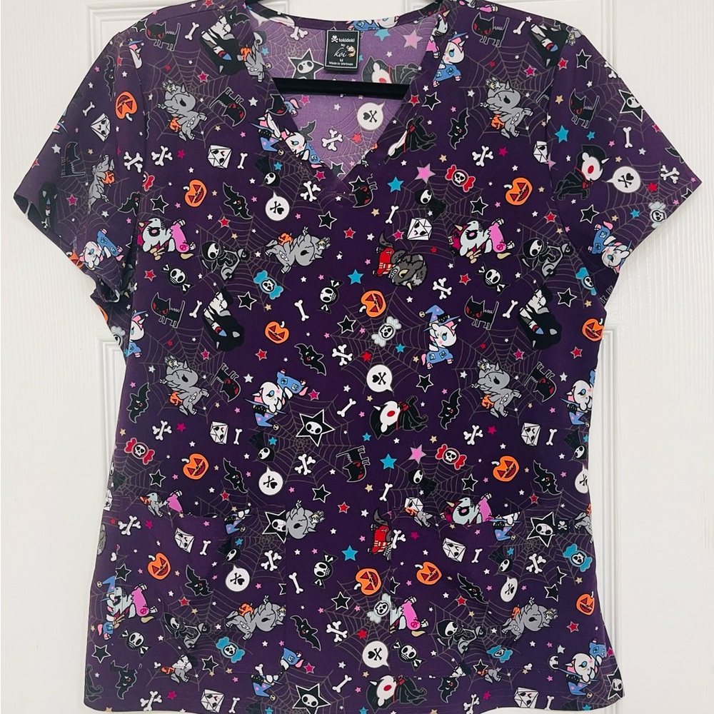 Tokidoki Scrub Top - Halloween Print